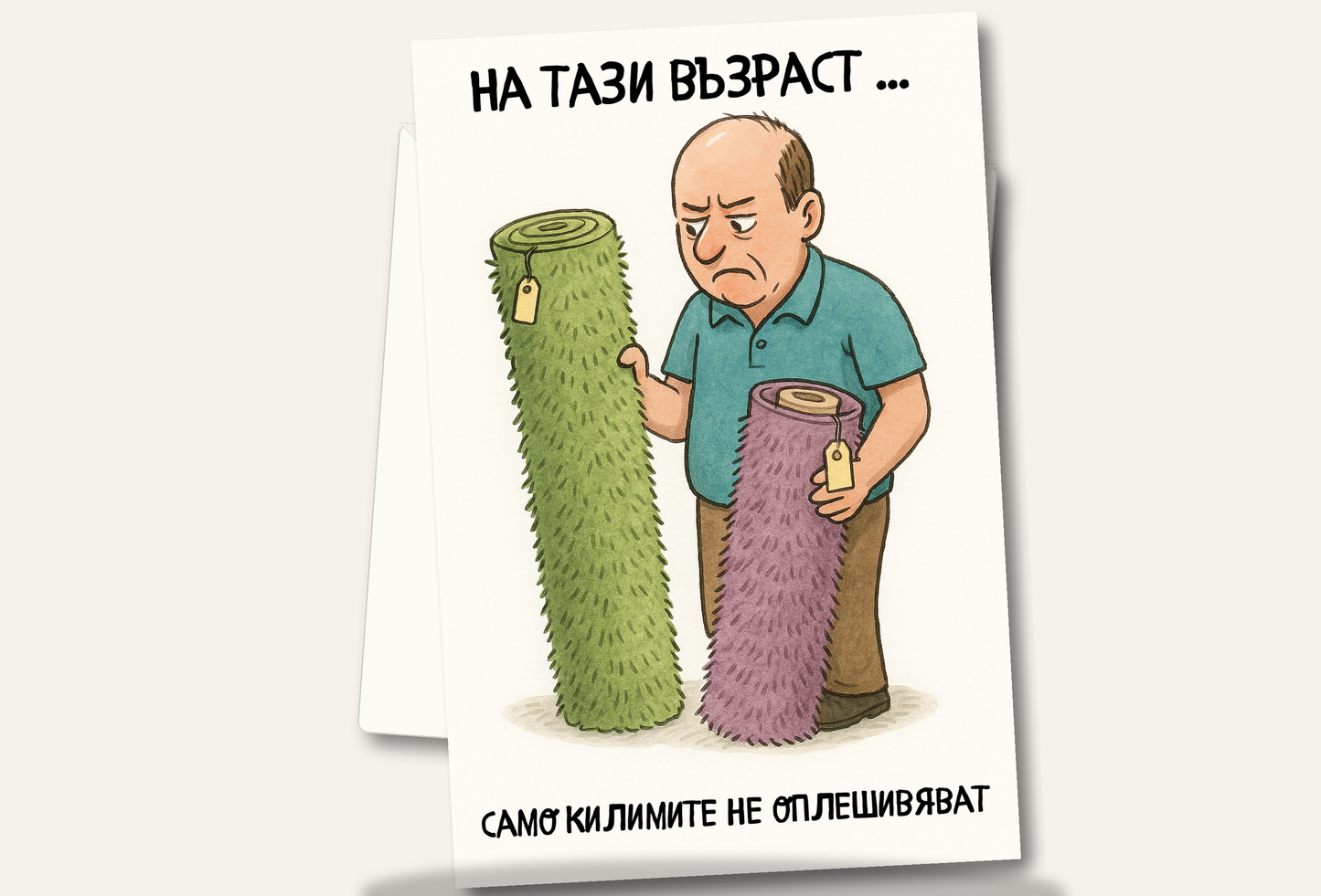 Картичка с бял пощенски плик НА ЕДРО, Килимите