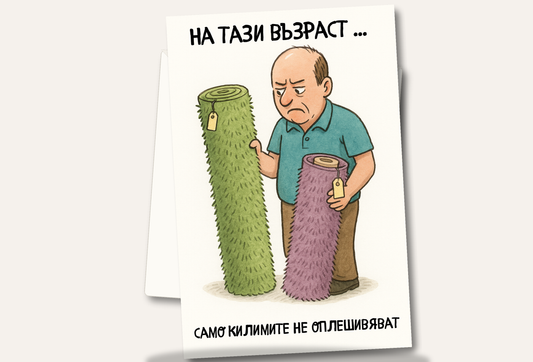 Картичка с бял пощенски плик НА ЕДРО, Килимите