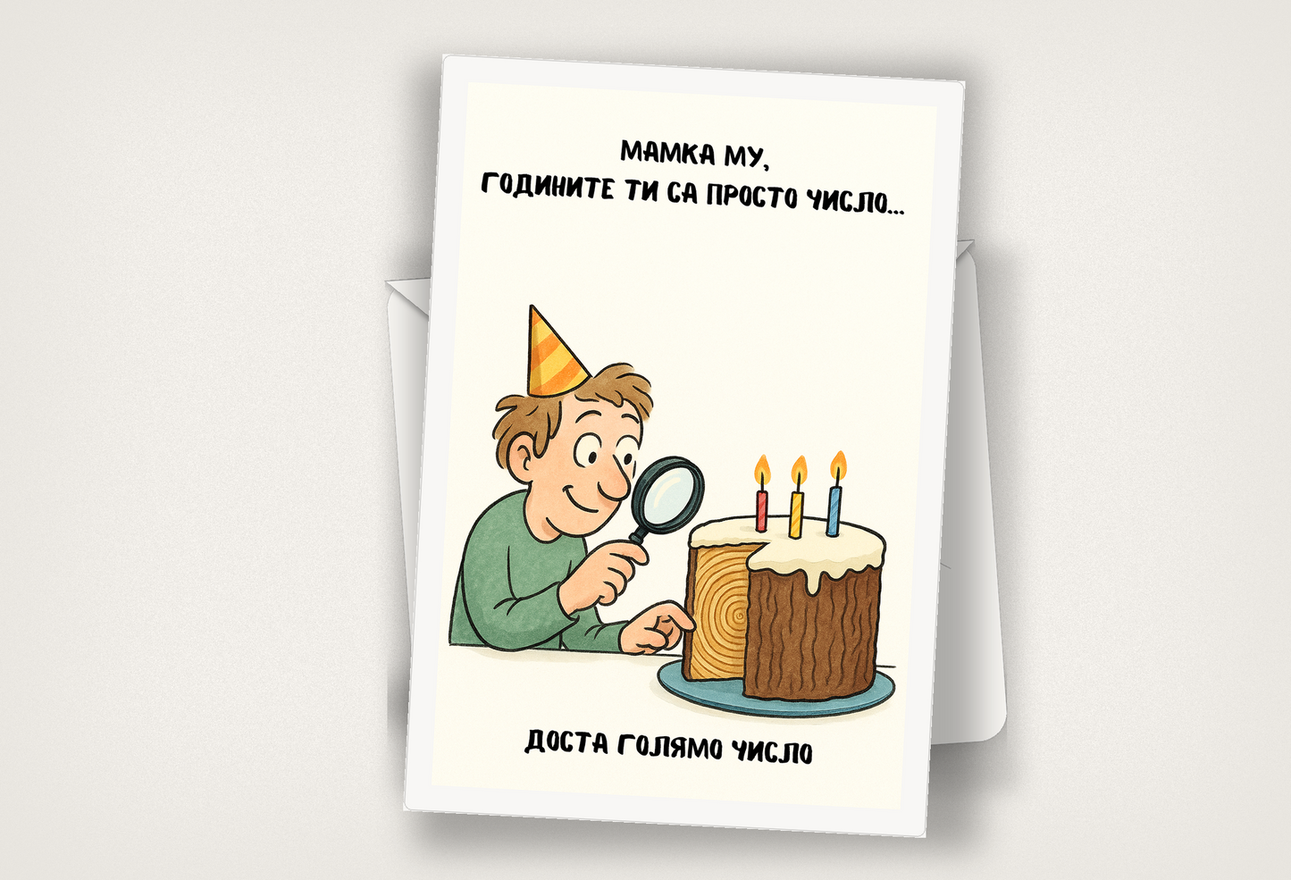 Картичка с бял пощенски плик НА ЕДРО, Просто число