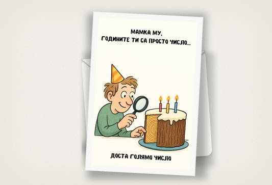 Картичка с бял пощенски плик НА ЕДРО, Просто число