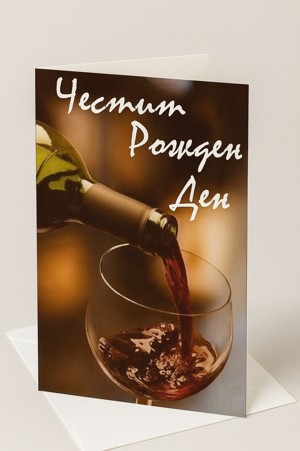 Картичка с бял пощенски плик НА ЕДРО, рожден ден