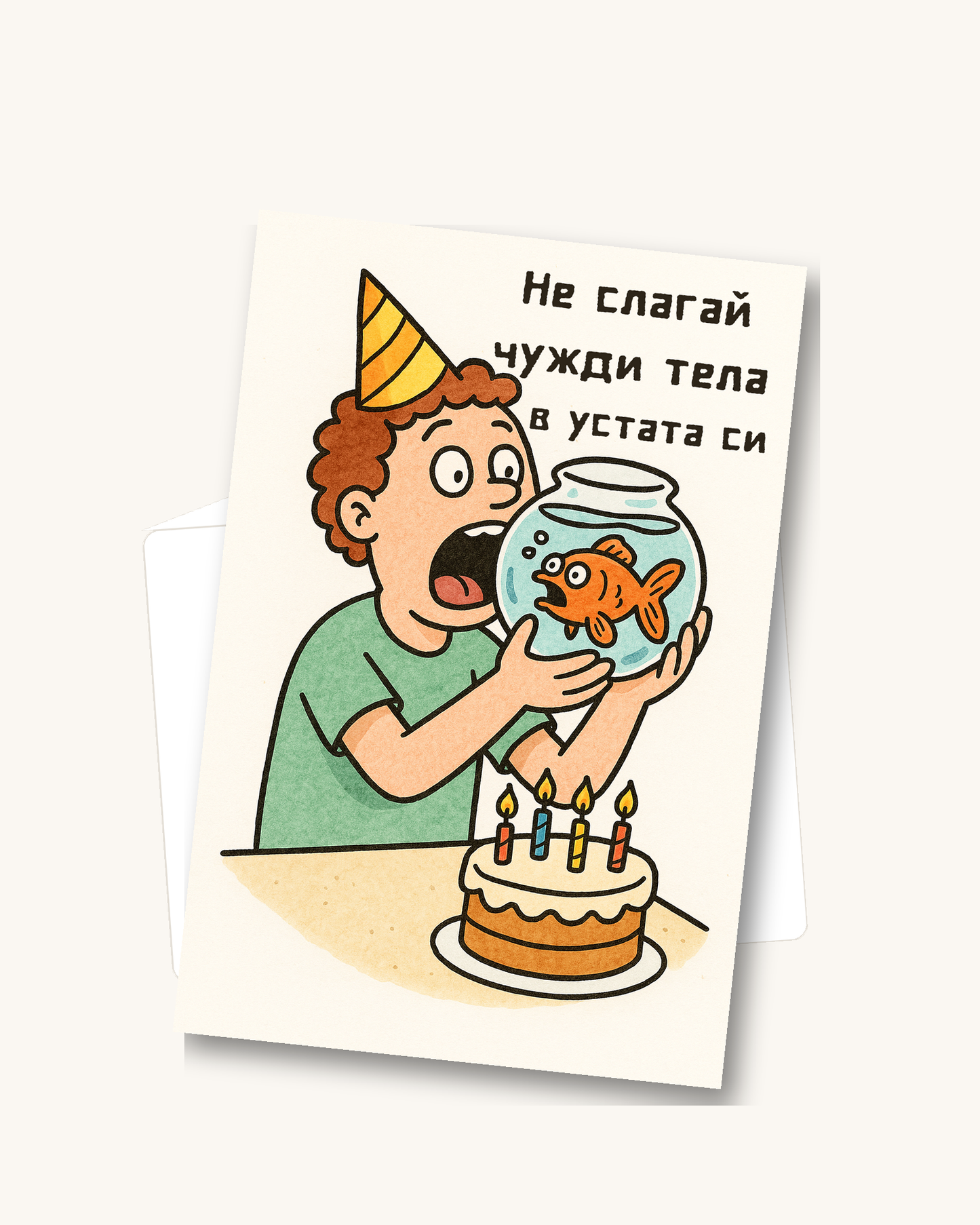 Картичка с бял пощенски плик НА ЕДРО, Чужди тела