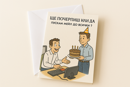 Картичка с бял пощенски плик НА ЕДРО, Мейл до всички