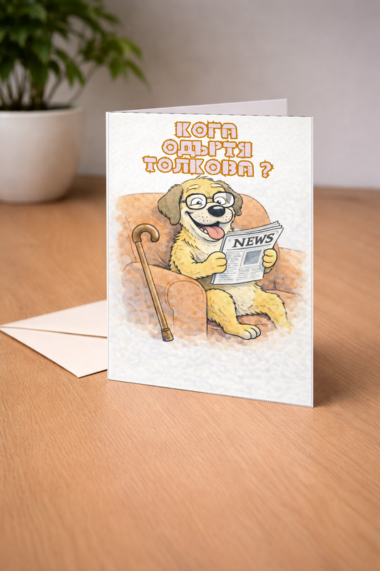 Картичка с бял пощенски плик НА ЕДРО, Кога одъртя толкова